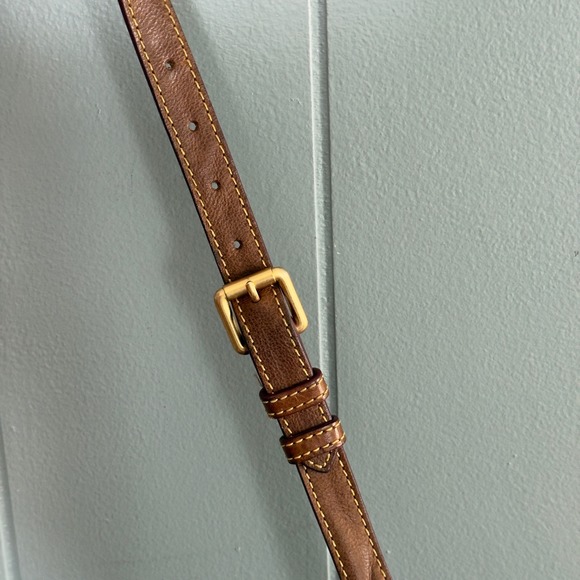 Dooney Bourke Florentine Leather Satchel Bag Chestnut Whipstitch Patina Luxe - Picture 13 of 16